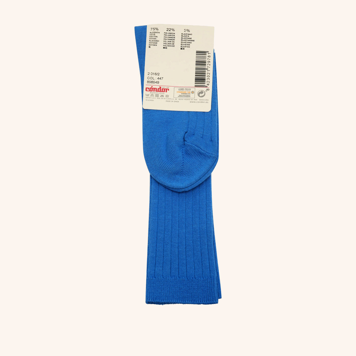 bisgaard x Cóndor cotton rib knee high socks eletric blue