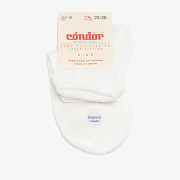 bisgaard x Cóndor cotton ankle sock with openwork blanco