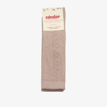 bisgaard x Cóndor cotton knee high socks with open piedra